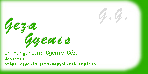 geza gyenis business card